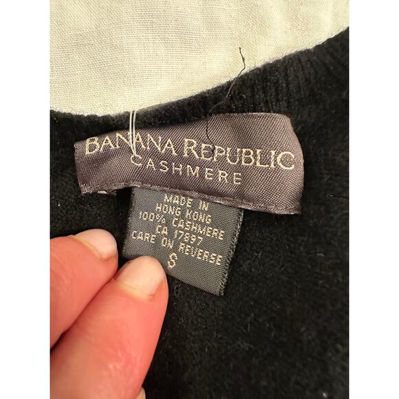VINTAGE BANANA REPUBLIC BLACK CASHMERE TEE SHIRT SWEATER S - Picture 4 of 7